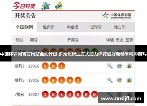 中国体彩网官方网站全面升级 多元化投注方式助力体育爱好者畅享精彩游戏
